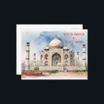 India Vintage Tourism Travel Add Postcard<br><div class="desc">It is beautiful artistic view of architecture building of India. It is best advertisement for travel to India. You can add your favourite photo. This is perfect gift idea. Personalise with your name and other text.</div>