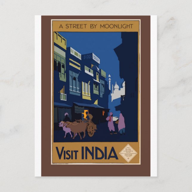 India Vintage Travel Postcard (Front)