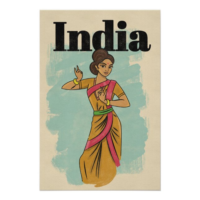 India vintage travel poster (Front)