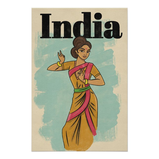 India vintage travel poster (Front)