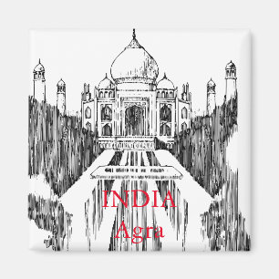 India Vintage Travel Tourism Magnet