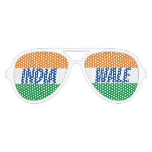 India Wale Tiranga Indian Tricolour Flag Aviator Sunglasses