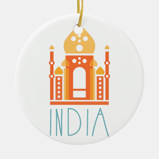 India yoga ceramic tree decoration (Front)
