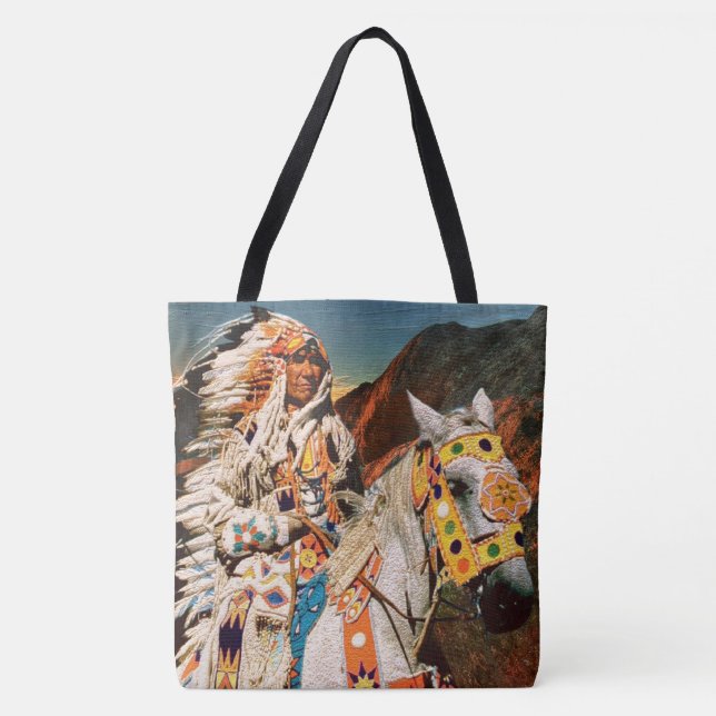 Indian 1B All-Over-Print Tote Bag (Front)