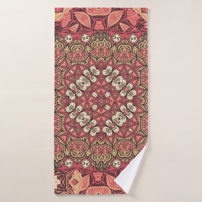 Indian abstract medallion pattern. Boho and gypsy  Bath Towel (Bath Towel)