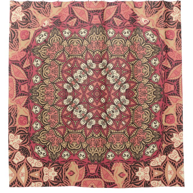 Indian abstract medallion pattern. Boho and gypsy  Shower Curtain (Front)