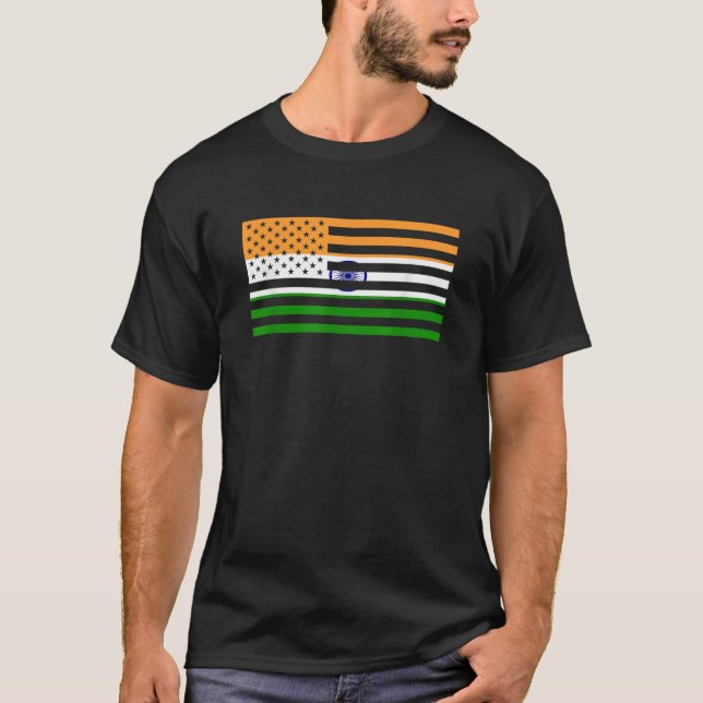 Indian American Flag America India USA Pride Tee (Front)