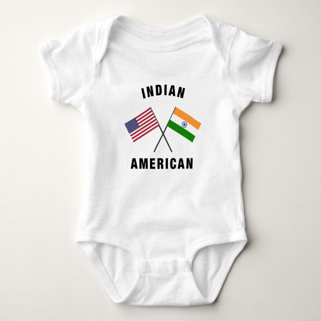 Indian American Flag Baby Bodysuit (Front)