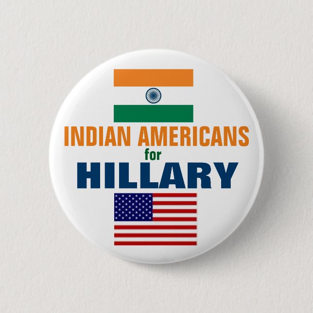 Indian Americans for Hillary 2016 6 Cm Round Badge (Front)