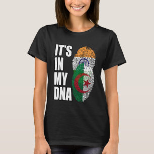 Indian And Algerian Mix DNA Flag Heritage T-Shirt