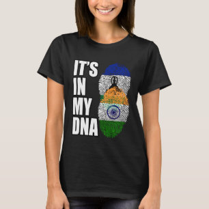 Indian And Basotho Mix DNA Heritage Flag T-Shirt