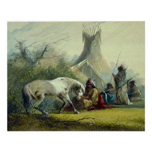 Indian and his Horse 1858 Poster