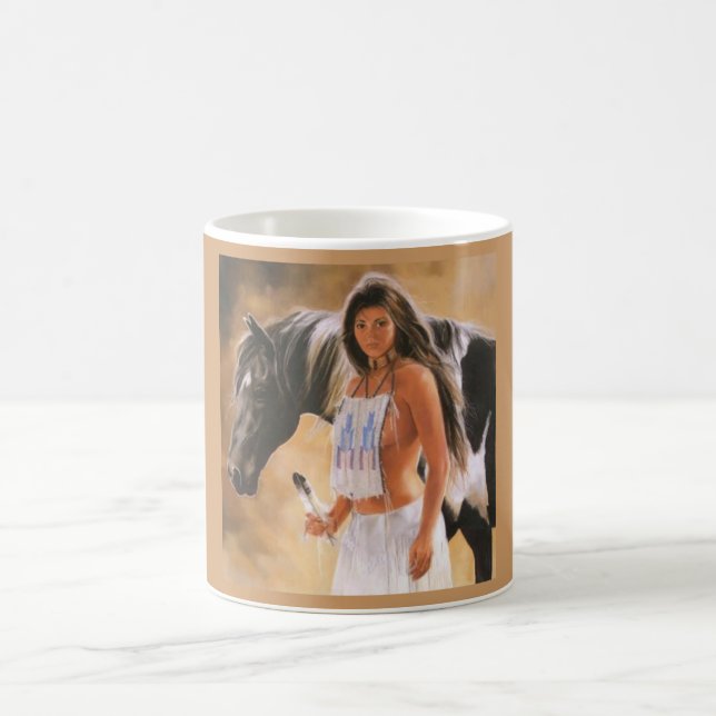 Indian and horse coffee mug (Center)
