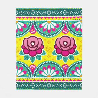 Indian and Pakistani truck art seamless long horiz Fleece Blanket
