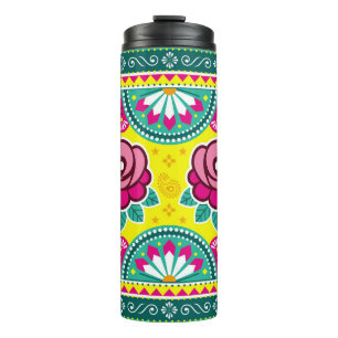 Indian and Pakistani truck art seamless long horiz Thermal Tumbler