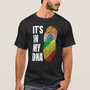 Indian And Republic Congolese Mix DNA Flag Heritag T-Shirt