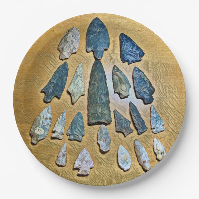Indian Arrowheads Paper Plate (Front)