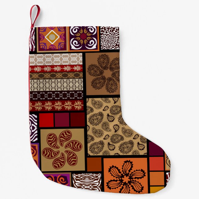 Indian arts, mega seamless creative set. small christmas stocking (Front)