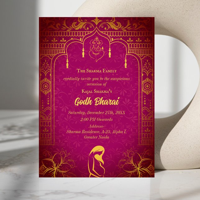 Indian Baby Shower Godh Bharai Hindu Invitation (Creator Uploaded)
