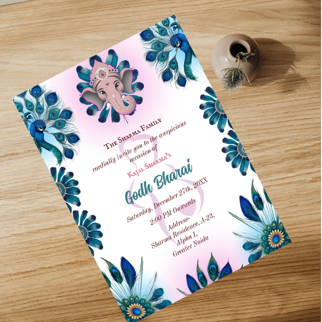 Indian Baby Shower Godh Bharai Hindu Invitation (Creator Uploaded)