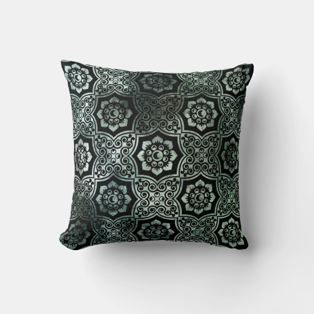 Indian Batik - Green Cushion (Front)