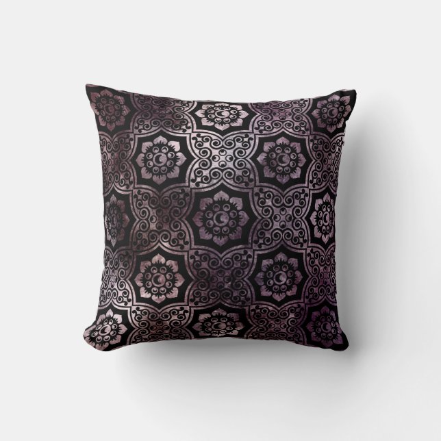 Indian Batik - Purple Cushion (Front)