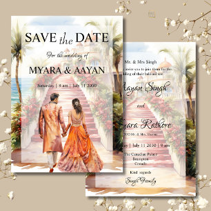 Indian Beach Save the Date invitation Template