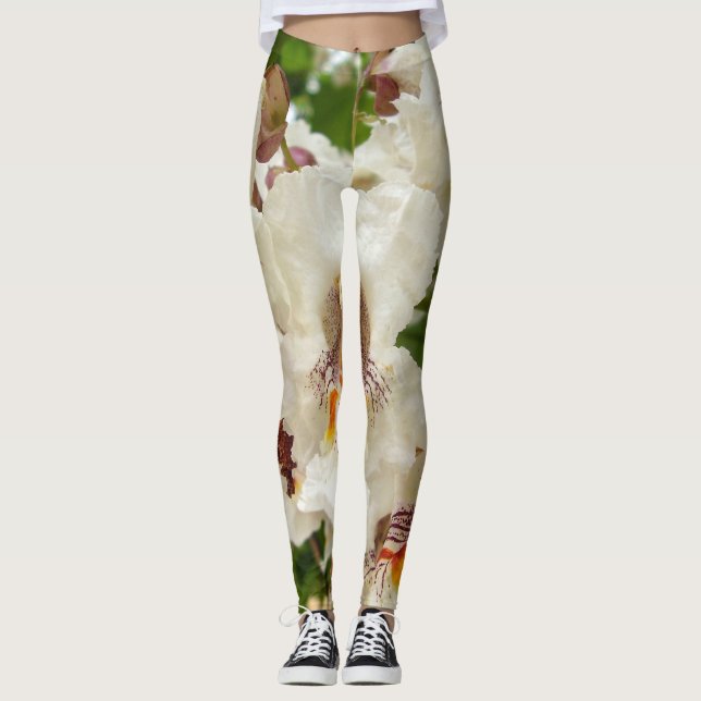 Indian Bean Tree Flowers Leggings (Front)