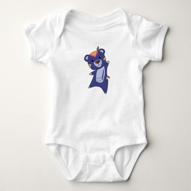Indian Bears Bear Fashing Teddy Feather Baby Bodysuit (Front)