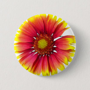 Indian Blanket Flower 6 Cm Round Badge