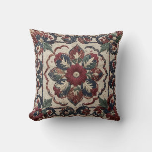 Indian Block Print Pillow Indigo Madder