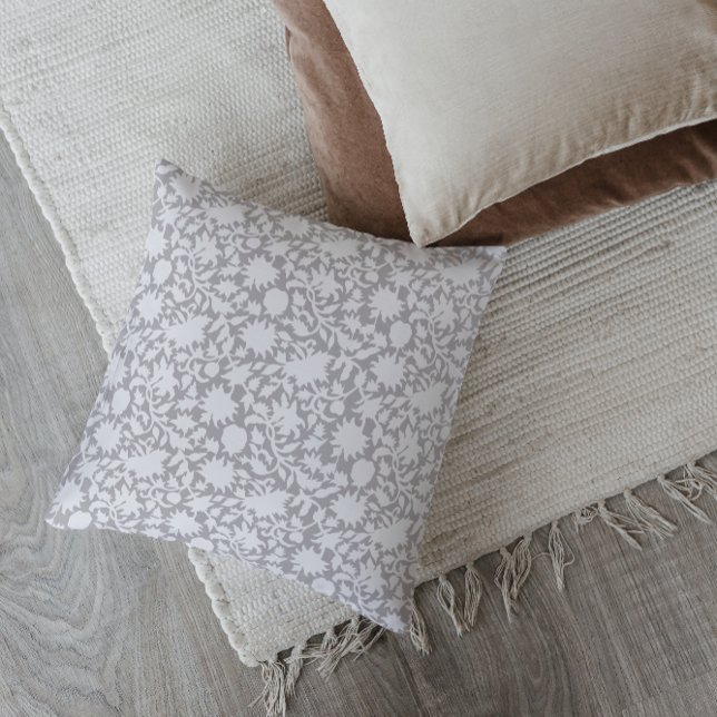 Indian blockprint inspired light grey pillow (Creator Uploaded)