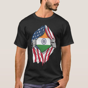 Indian Blood Inside Me India Flag T-Shirt