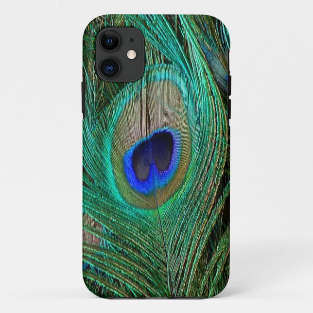 Indian Blue Peacock Feather Case-Mate iPhone Case (Back)