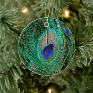 Indian Blue Peacock Feather Ceramic Tree Decoration
