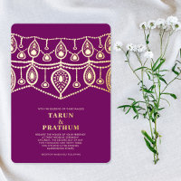 Indian Bridal Jewels Real Gold Foil Invitation