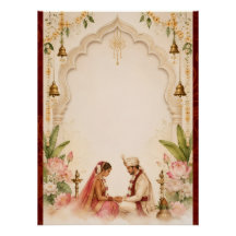 Indian Bride and Groom Wedding Poster