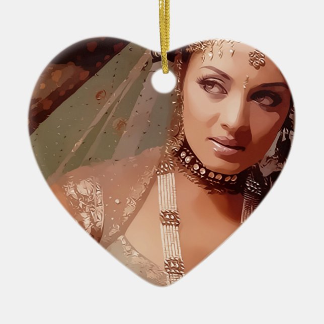 Indian bride ceramic tree decoration (Front)