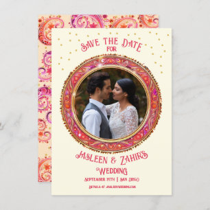 Indian Bride Groom Save the Date Invitation