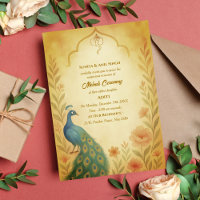 Indian Bride Mehndi Ceremony Peacock Floral