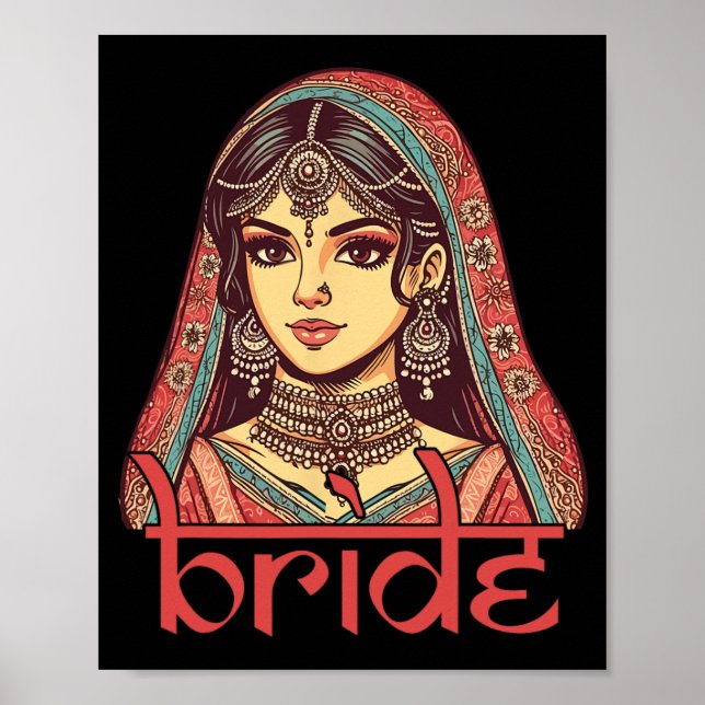Indian Bride To Be Dulhan Desi Bridal Wedding Bach Poster (Front)