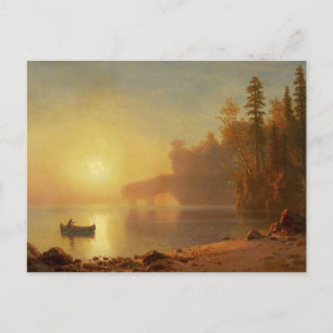 Indian Canoe by Albert Bierstadt Postcard