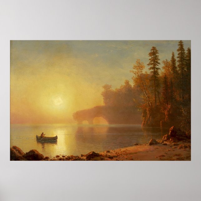 Indian Canoe by Albert Bierstadt Poster (Front)