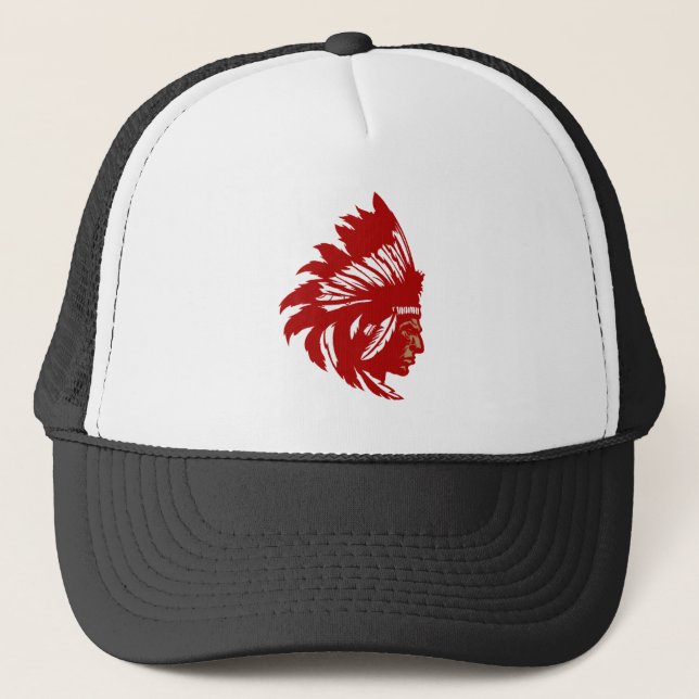 Indian chief head Native American chief Trucker Hat (Front)