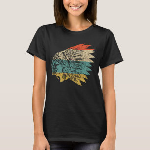 Indian Chief Headgear Native American Feather Head T-Shirt