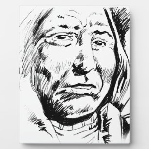 Indian Chief Ink Sketch Motivational Plaque