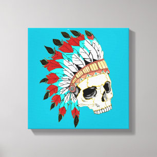 Indian Chief Skull Canvas Print