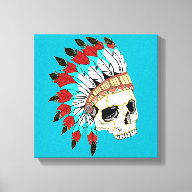 Indian Chief Skull Canvas Print (Front)