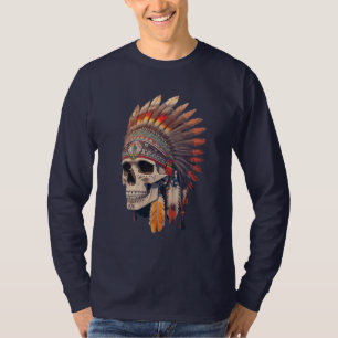 Indian Chief Skull   Native American Skull T-Shirt