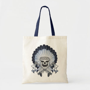 Indian Chief Skull Tote Bag